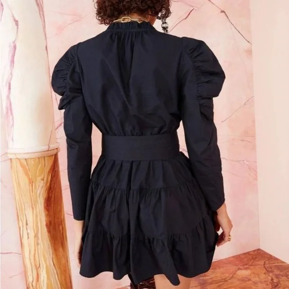 ULLA JOHNSON NAIMA black long sleeve DRESS Size 6 - Picture 4 of 4